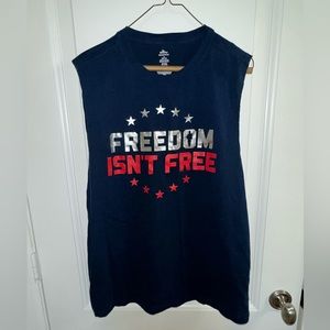Men’s sleeveless tank, patriotic, freedom isn’t free, size M, muscle tee
